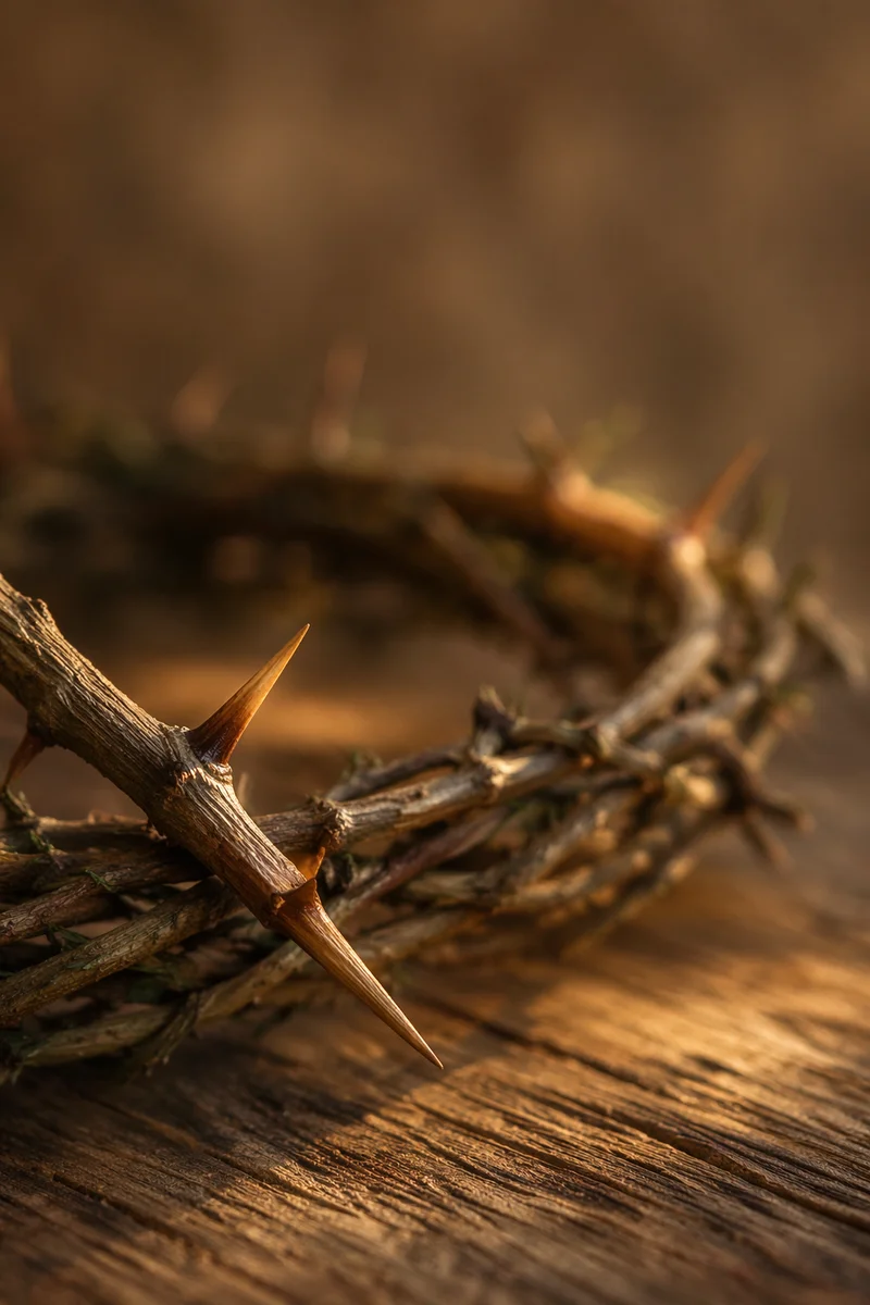 Evergreen Crown of Thorns on Wood