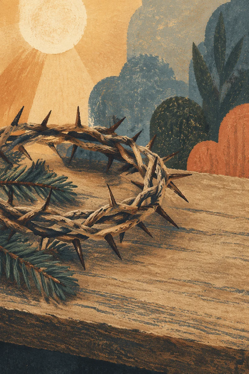 Crown of Thorns with Evergreen Sprigs