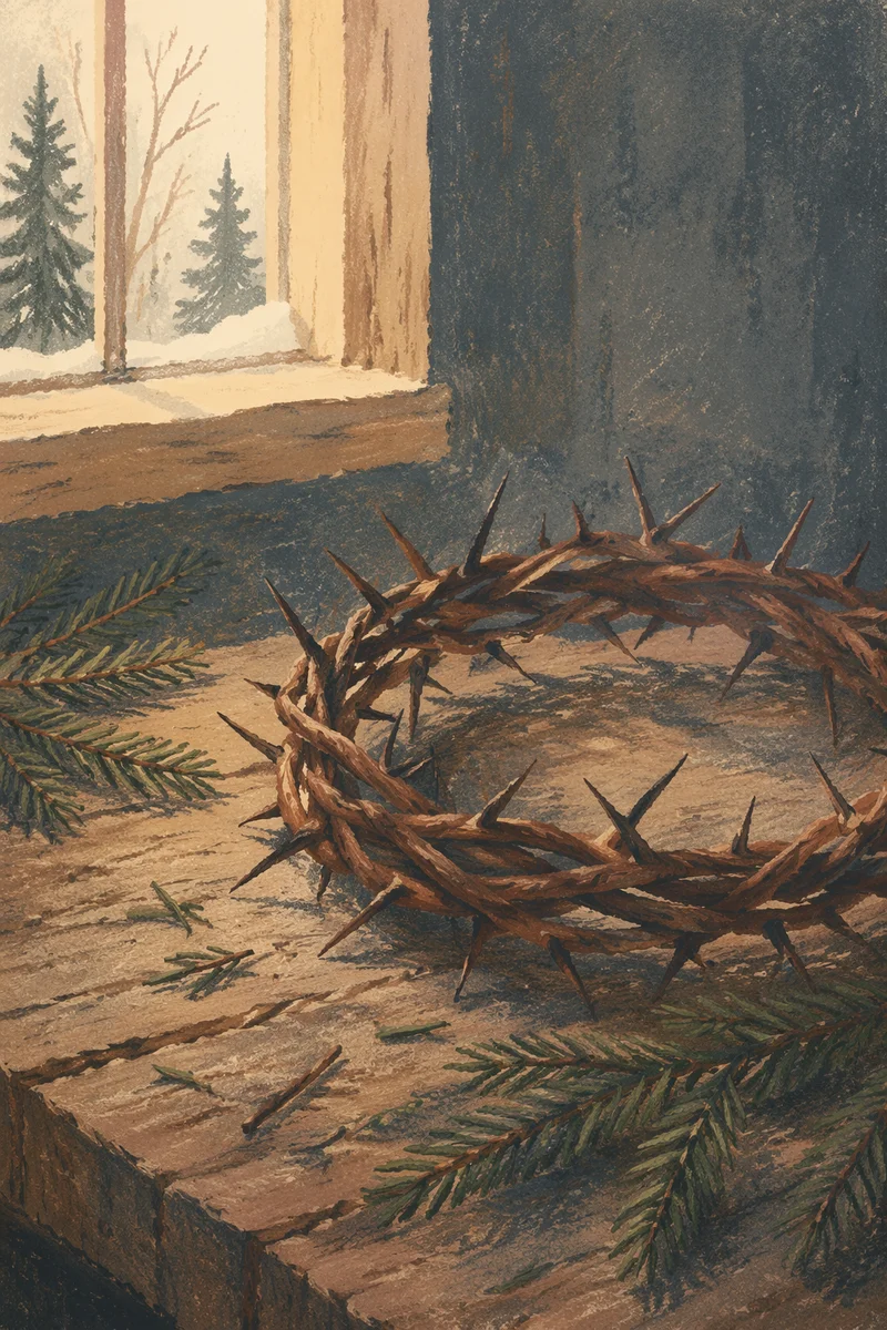 Crown of Thorns with Evergreen Sprigs