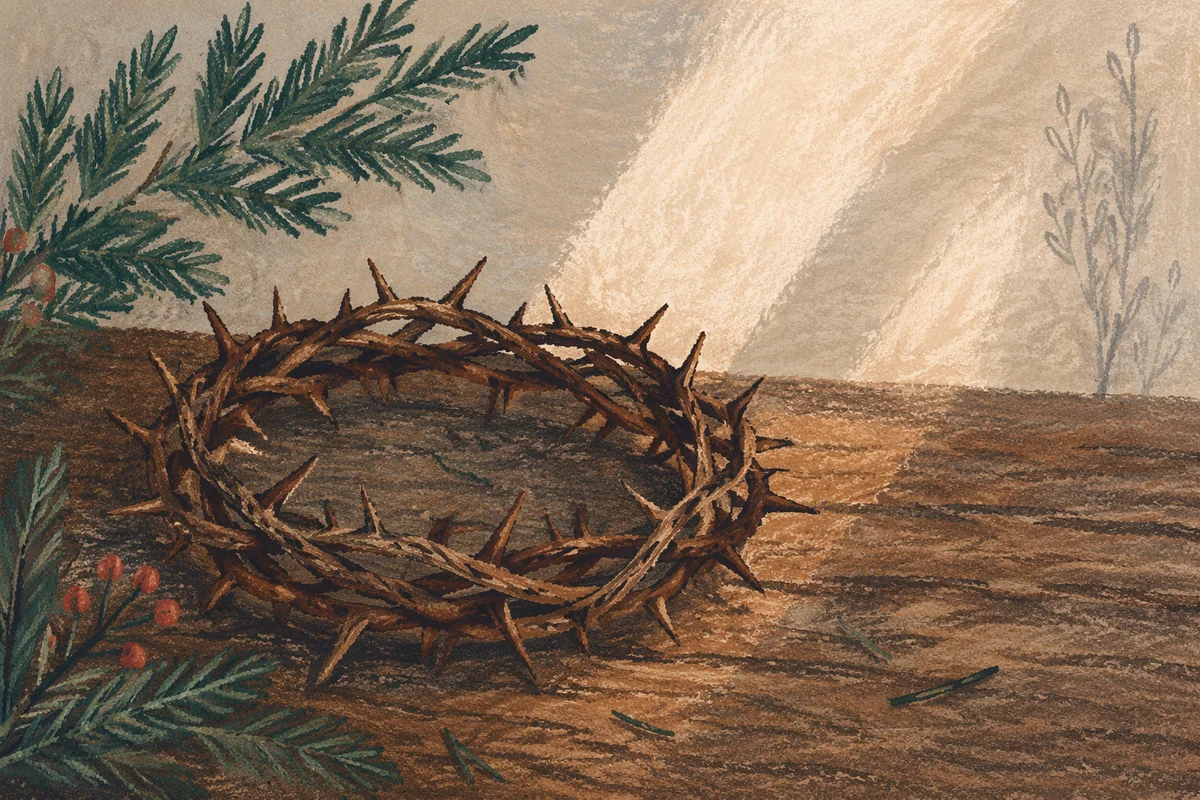 Crown of Thorns with Evergreen Sprigs