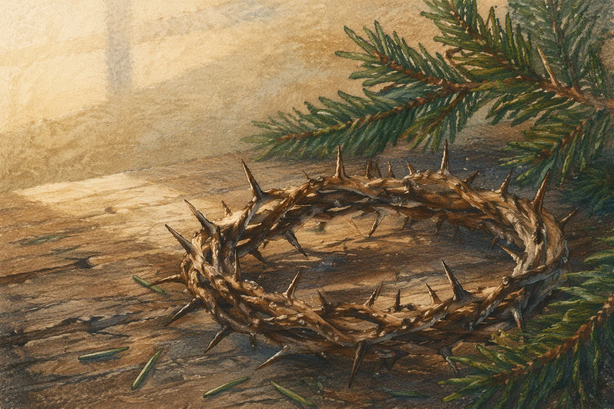 Crown of Thorns with Evergreen Remembrance
