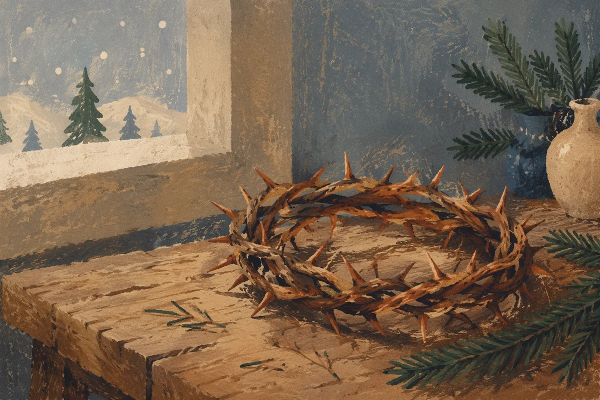 Crown of Thorns with Evergreen Sprigs