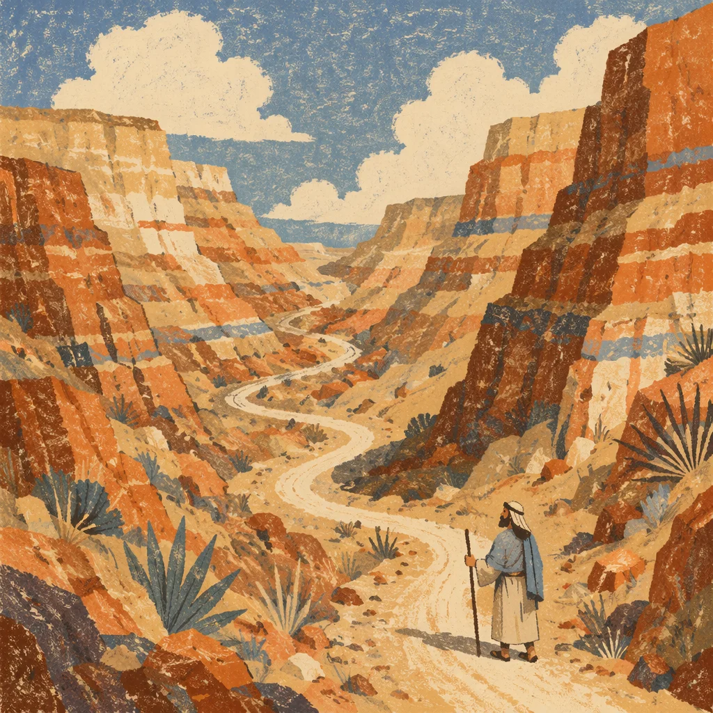 Winding Desert Path Through Sandstone Canyon
