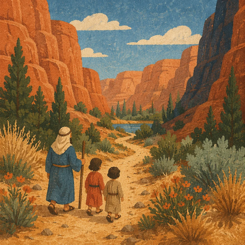 Evergreen Desert Path Through Red Canyon
