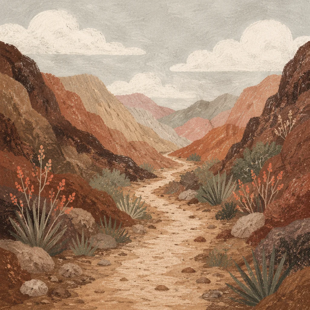 Winding Desert Canyon Path of Endurance