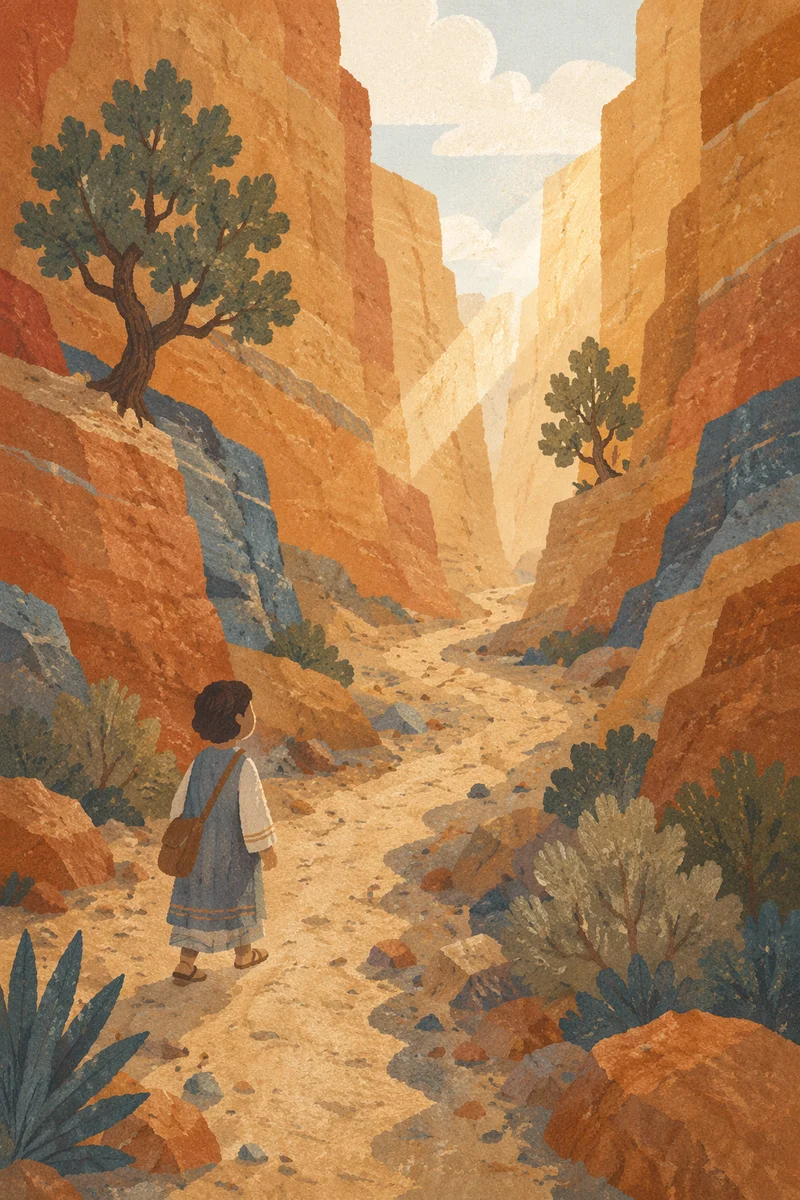 Hopeful Desert Path Through Sandstone Canyon