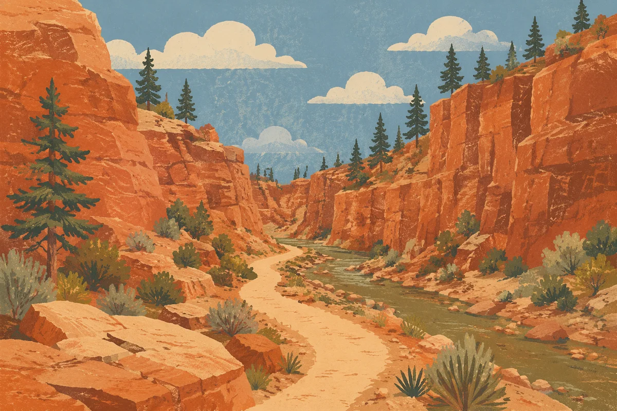 Evergreen Desert Canyon Pilgrimage Path