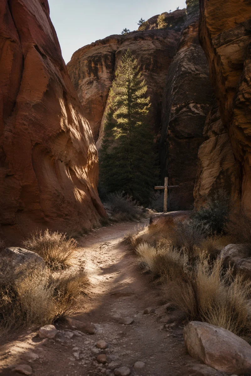 Desert Canyon Path to Evergreen Cross
