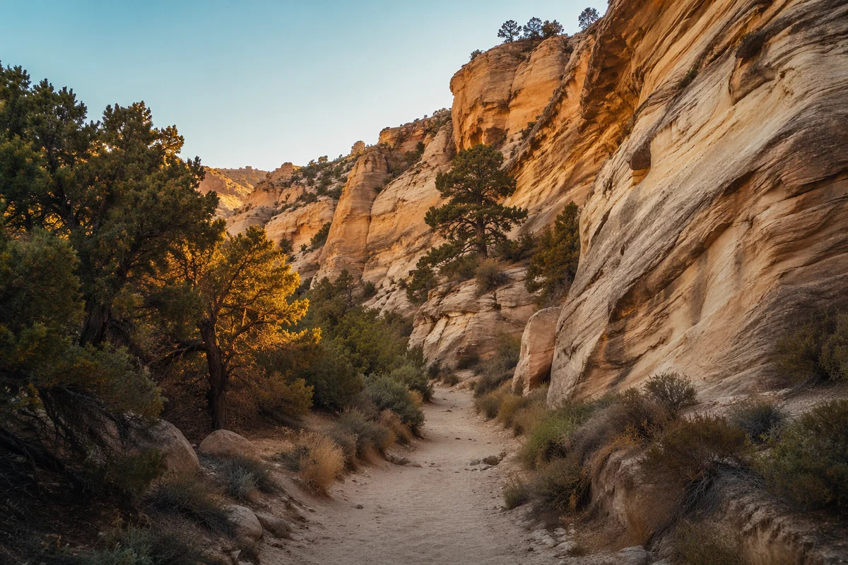 Evergreen Canyon Path at Golden Dawn