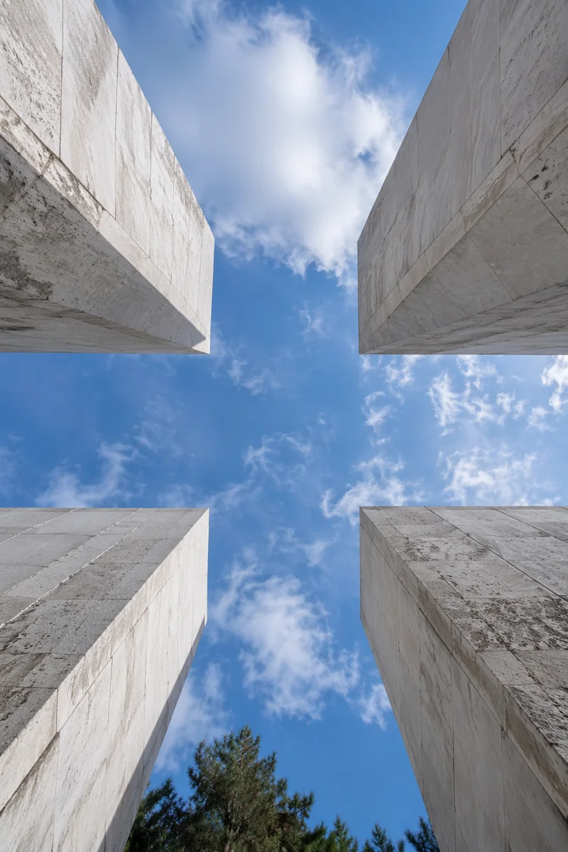 Empty Cross Opening Under Blue Sky