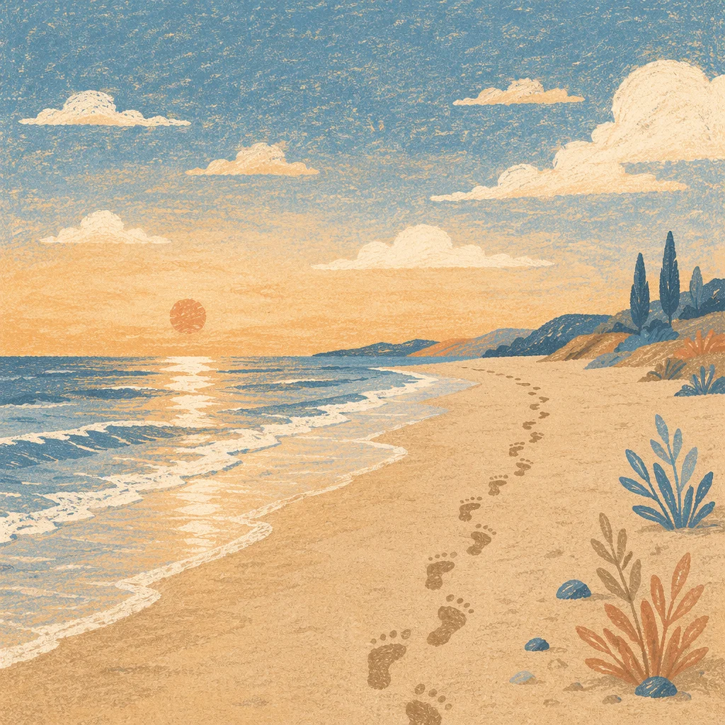 Footprints on Sunrise Beach Shoreline