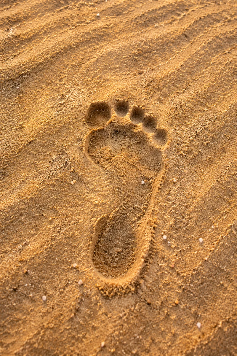 Single Footprint in Sunrise Beach Sand