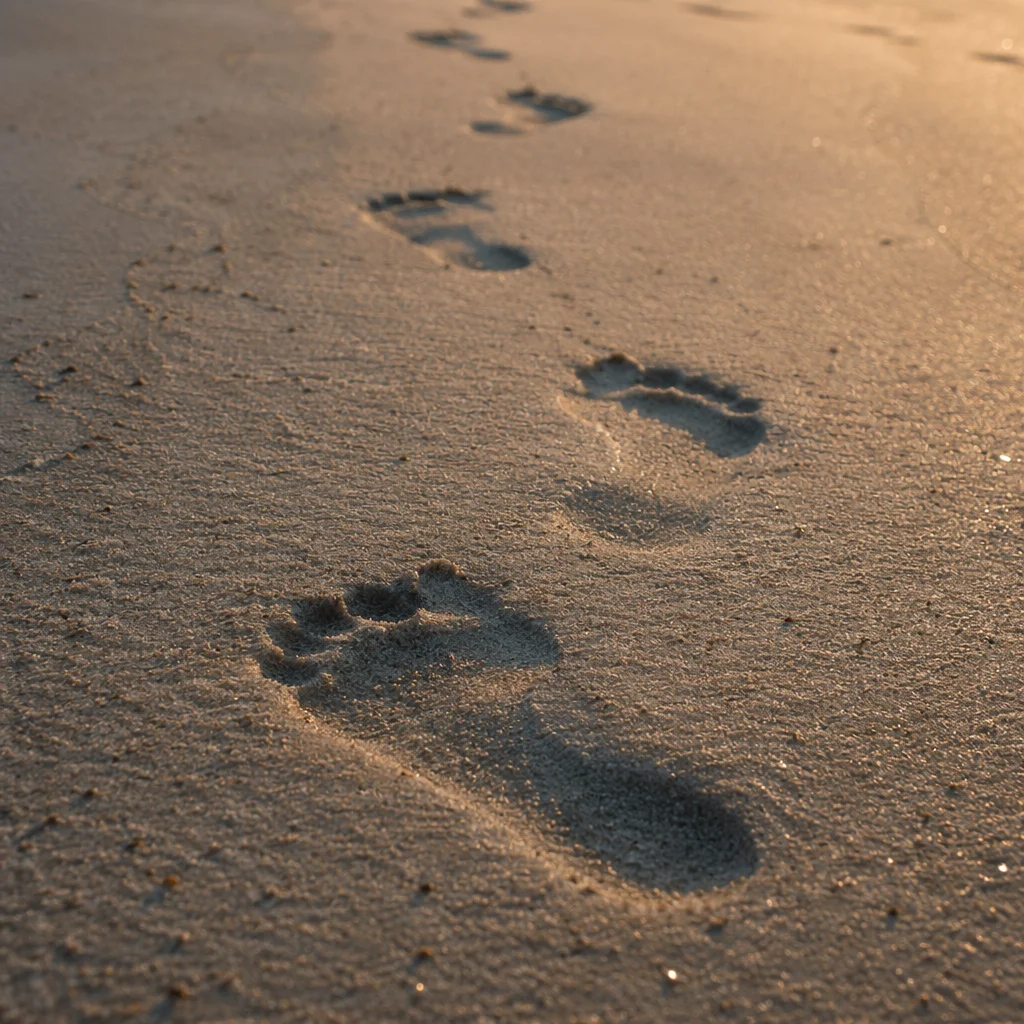 Footprints in Sunrise Beach Sand