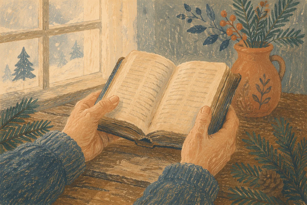 Hands Holding Worn Bible by Evergreen