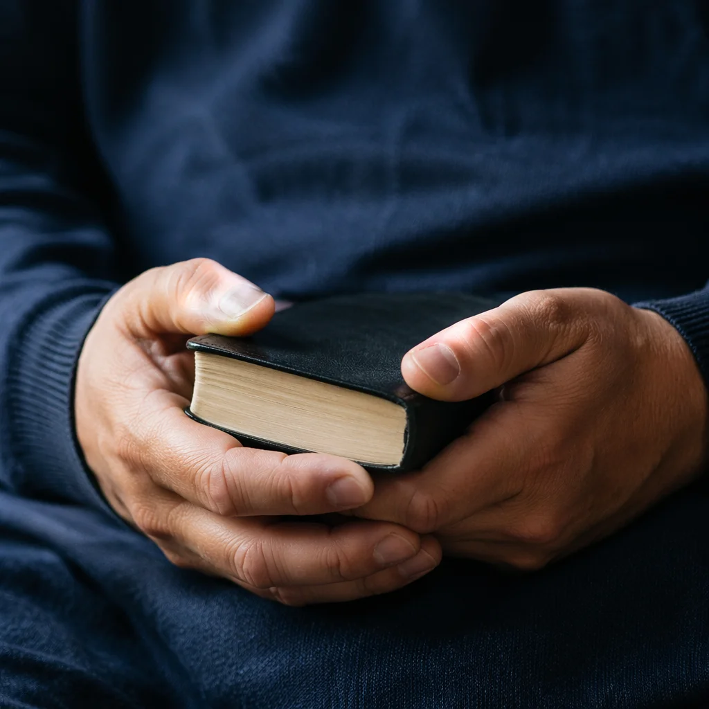 Hands Holding Bible in Quiet Reflection