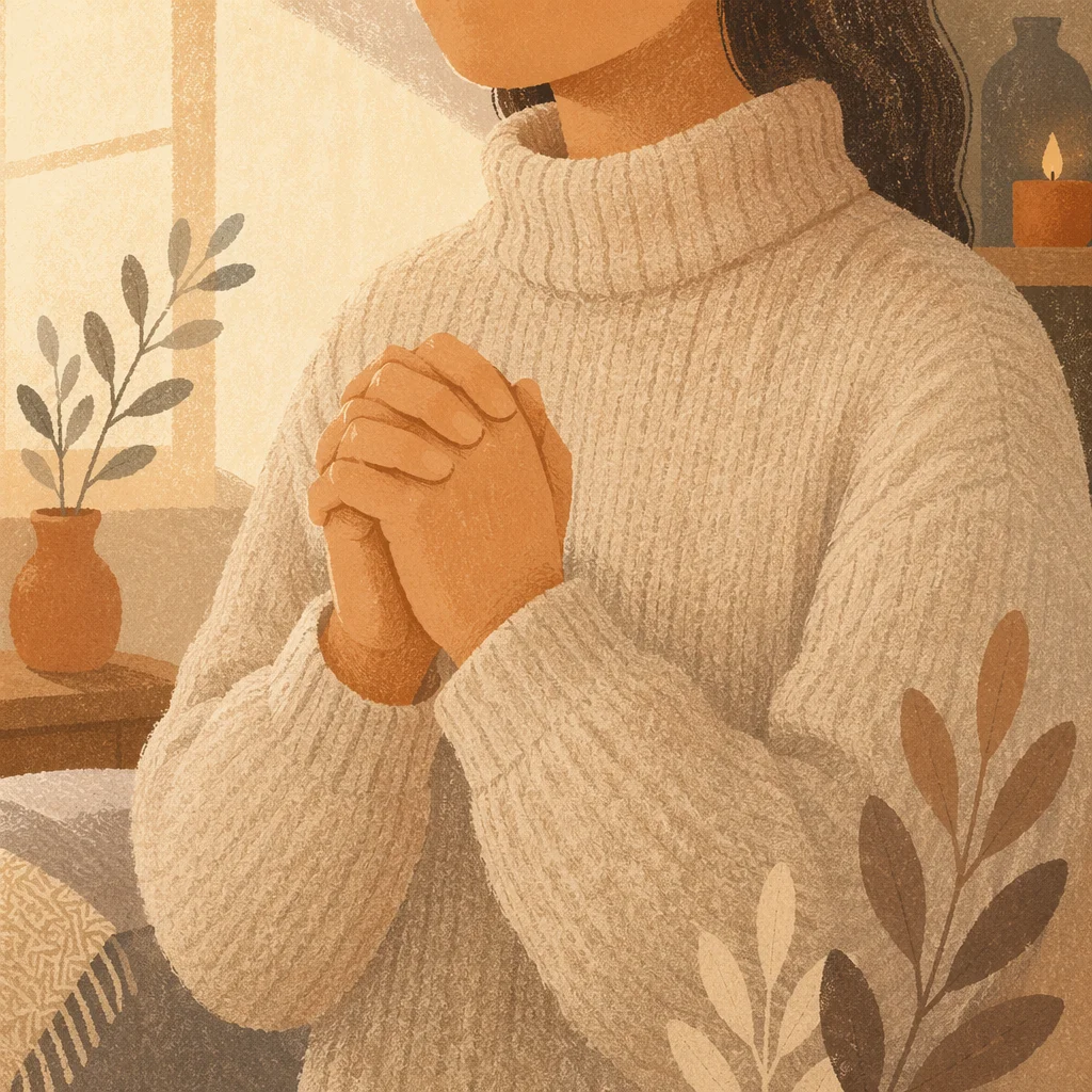 Hands Praying in Soft Window Light