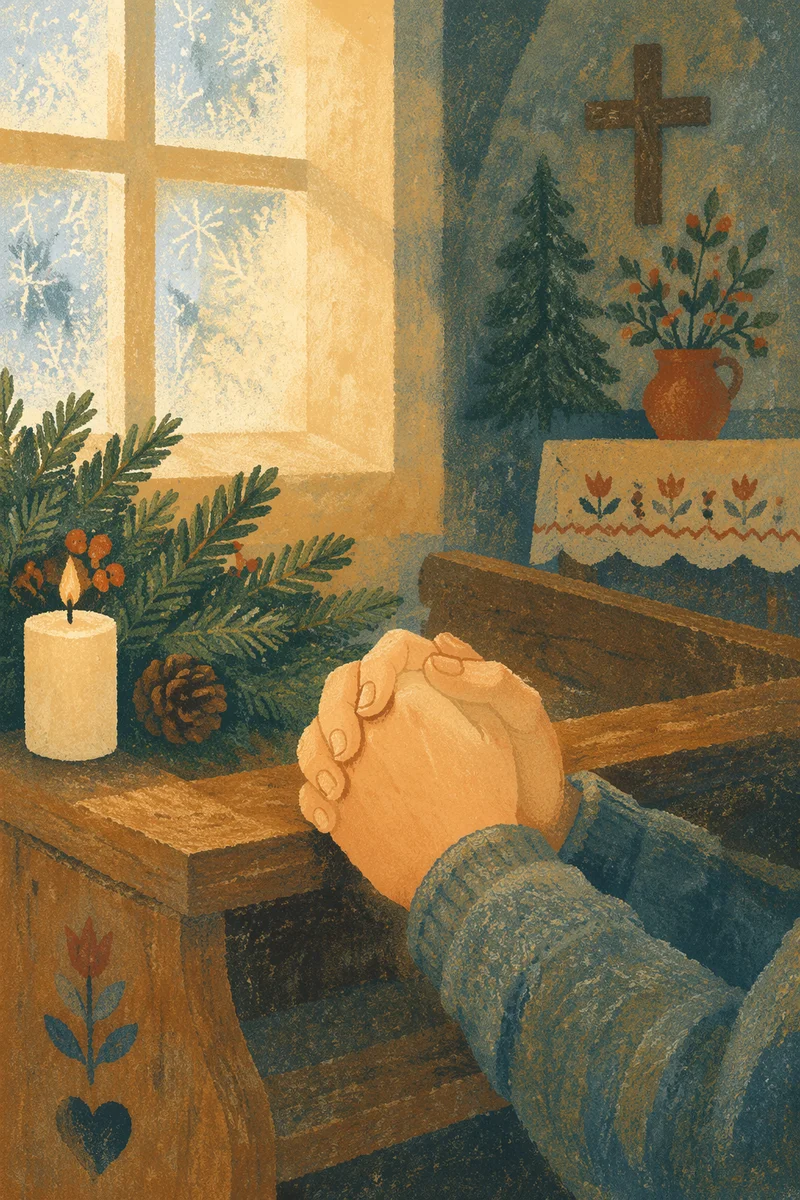 Praying Hands by Evergreen Candlelight