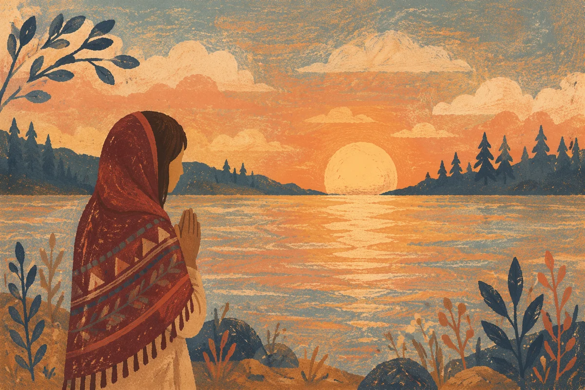 Praying Hands by Quiet Evergreen Lake
