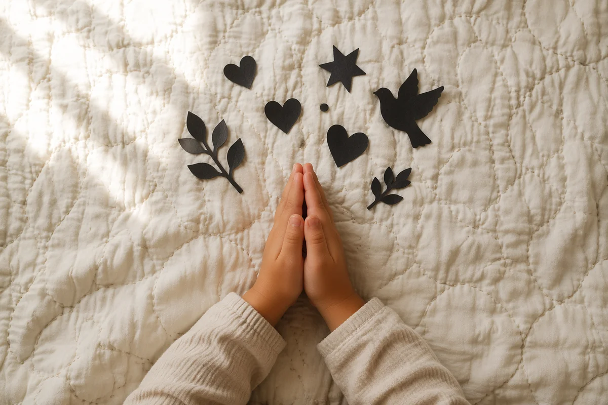 Child Hands Praying in Soft Natural Light