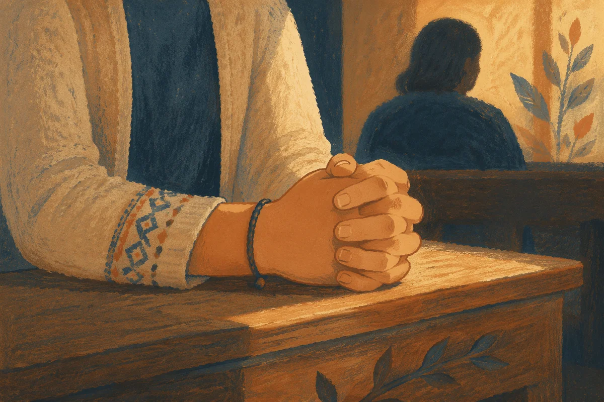 Hands Praying in Soft Warm Light