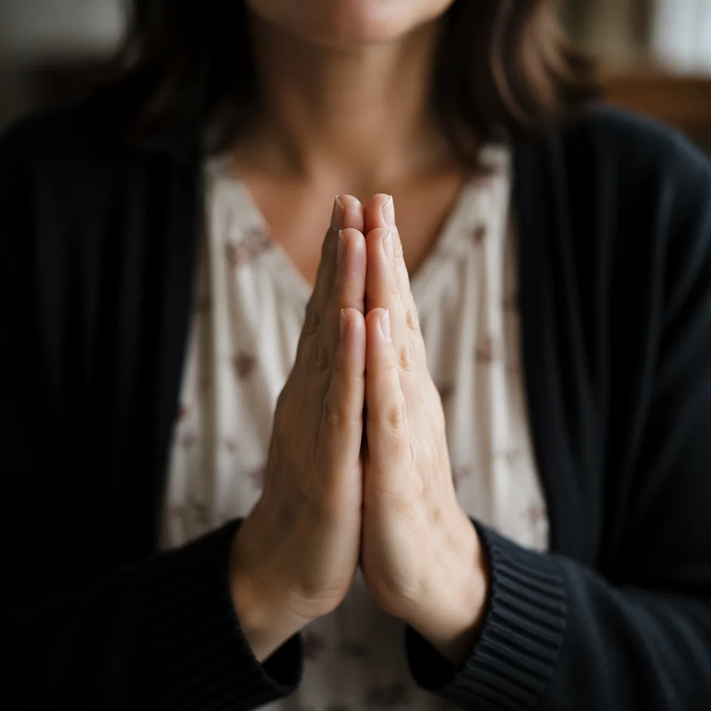 Praying Hands in Gentle Window Light