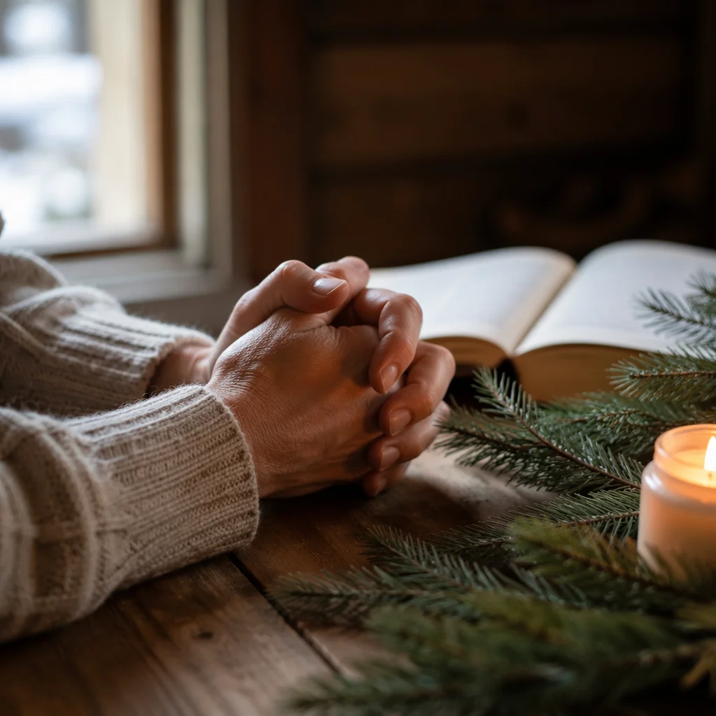 Praying Hands by Evergreen Candlelight