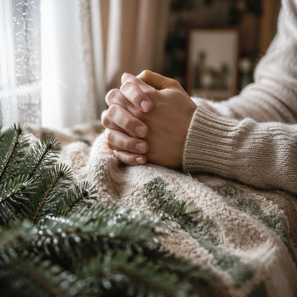 Praying Hands in Soft Winter Light