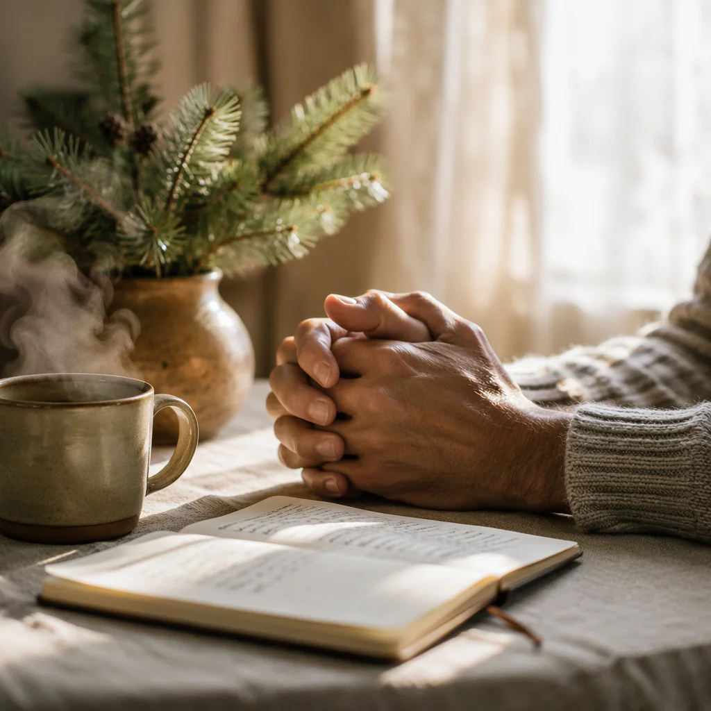 Praying Hands in Soft Morning Light