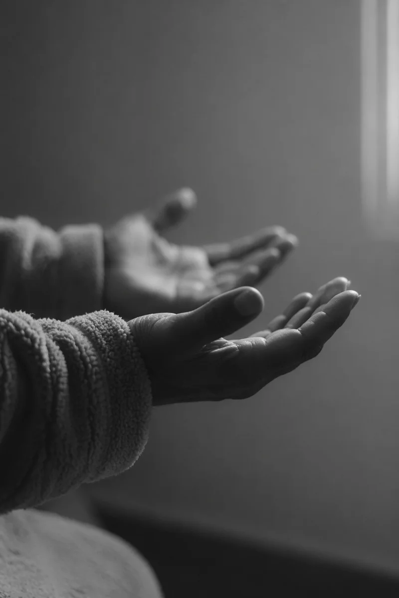 Open Hands in Gentle Prayer Light