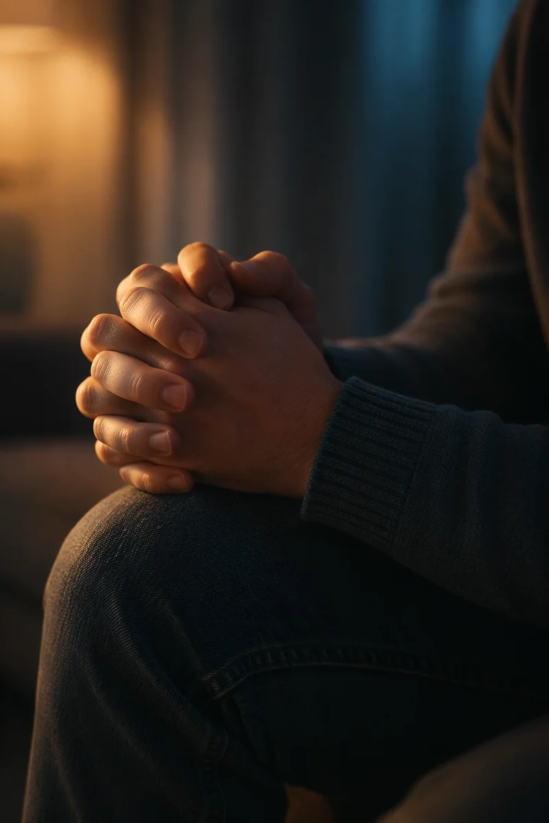 Hands in Prayer with Soft Light
