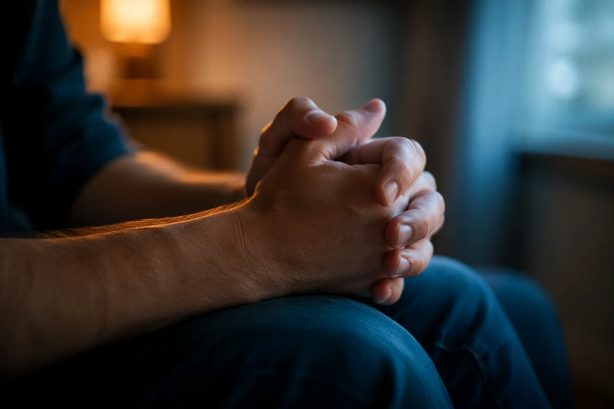 Gentle Praying Hands in Soft Light