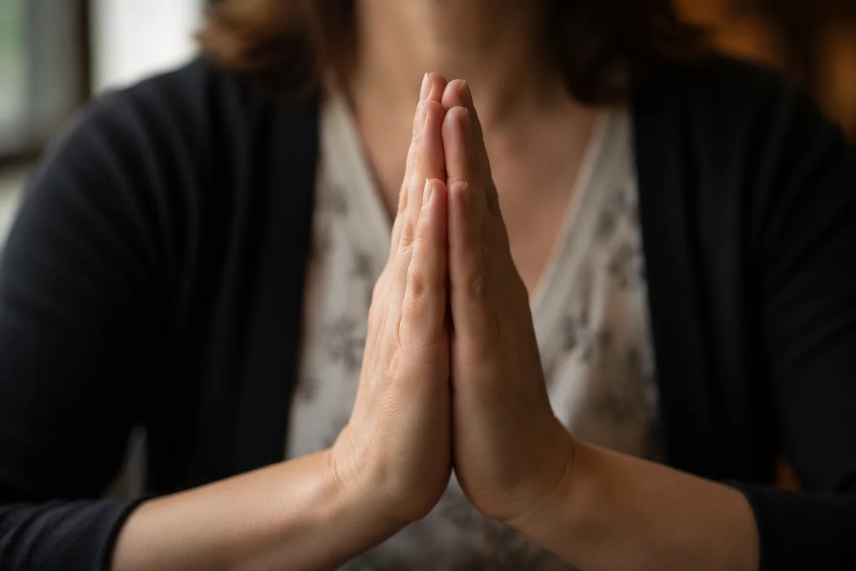 Praying Hands in Gentle Window Light