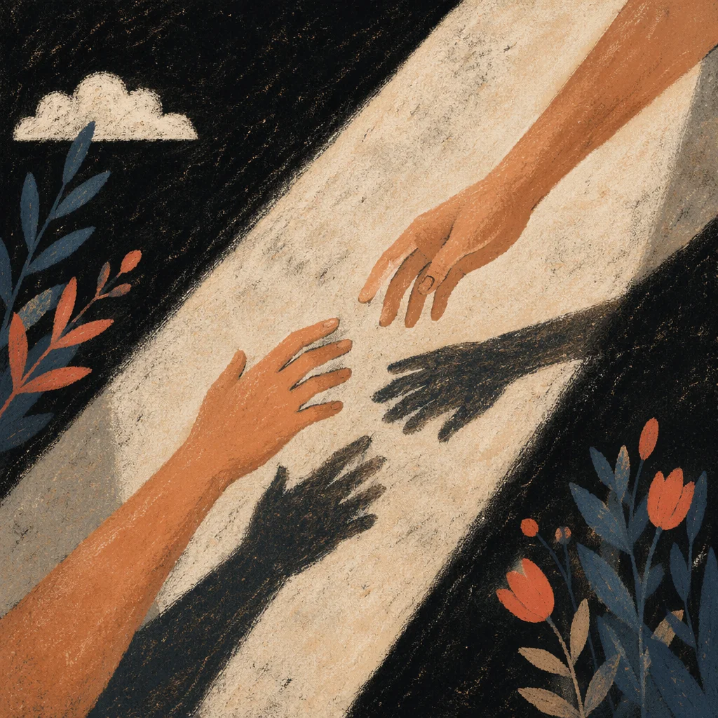 Hands Reaching Toward Sunlit Hope