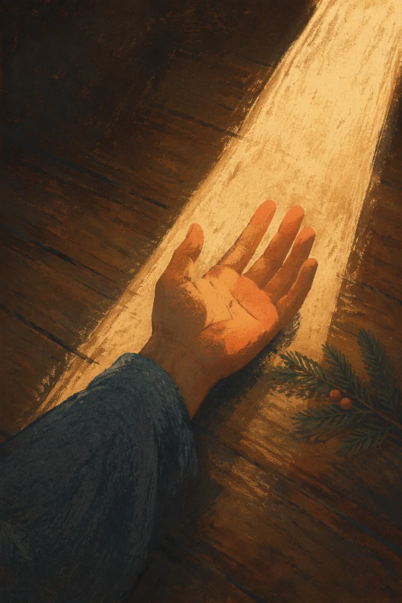 Hand Reaching Toward Hopeful Sunlight