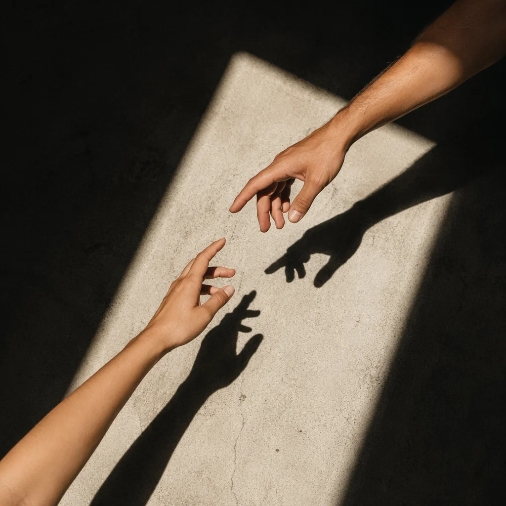 Hands Reaching Toward Sunlit Hope