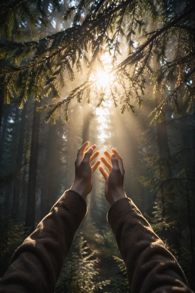 Hands Reaching Toward Morning Light