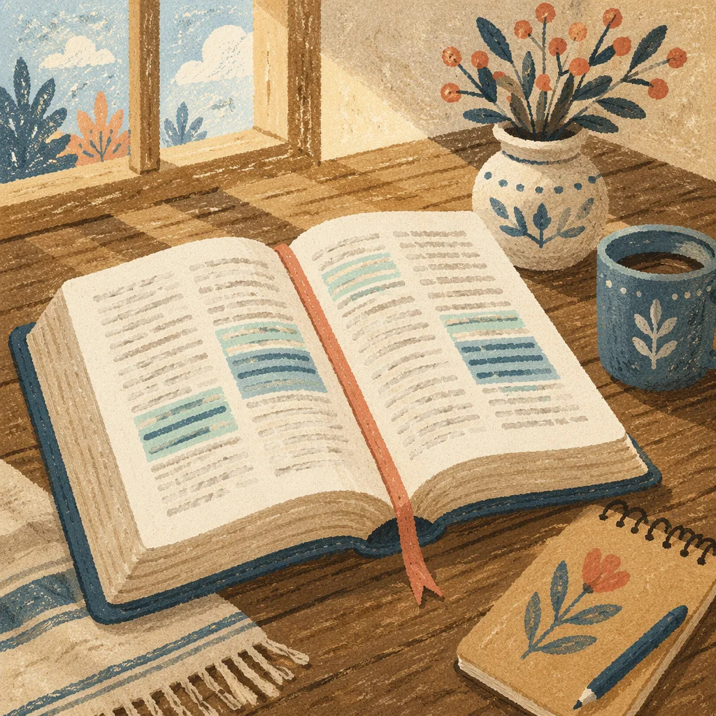 Open Bible with Highlighted Passages