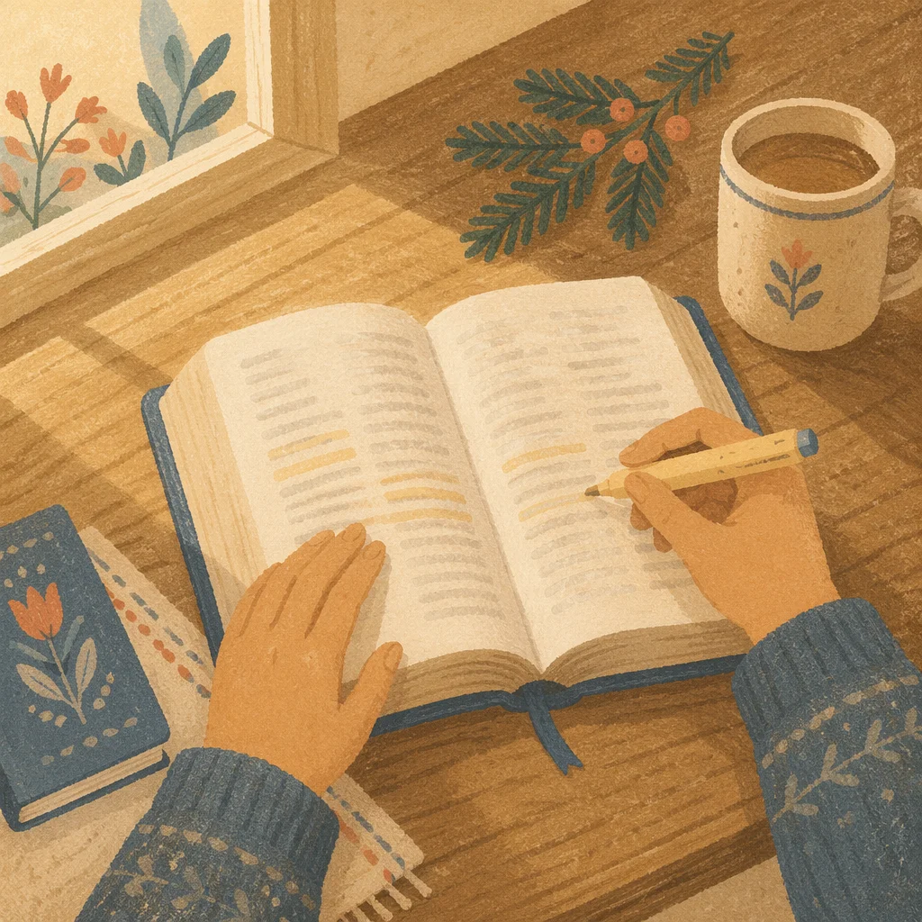 Highlighted Bible Passages with Evergreen Devotion
