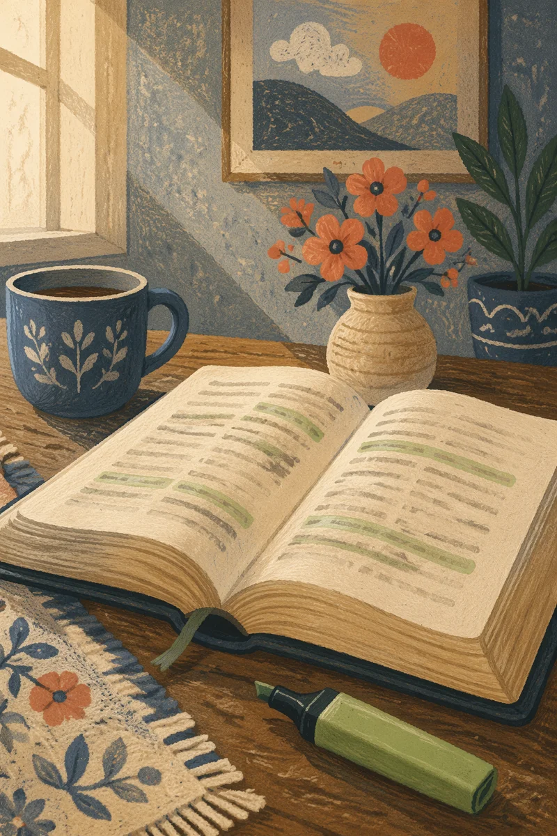 Evergreen Highlighted Bible Study Close-Up