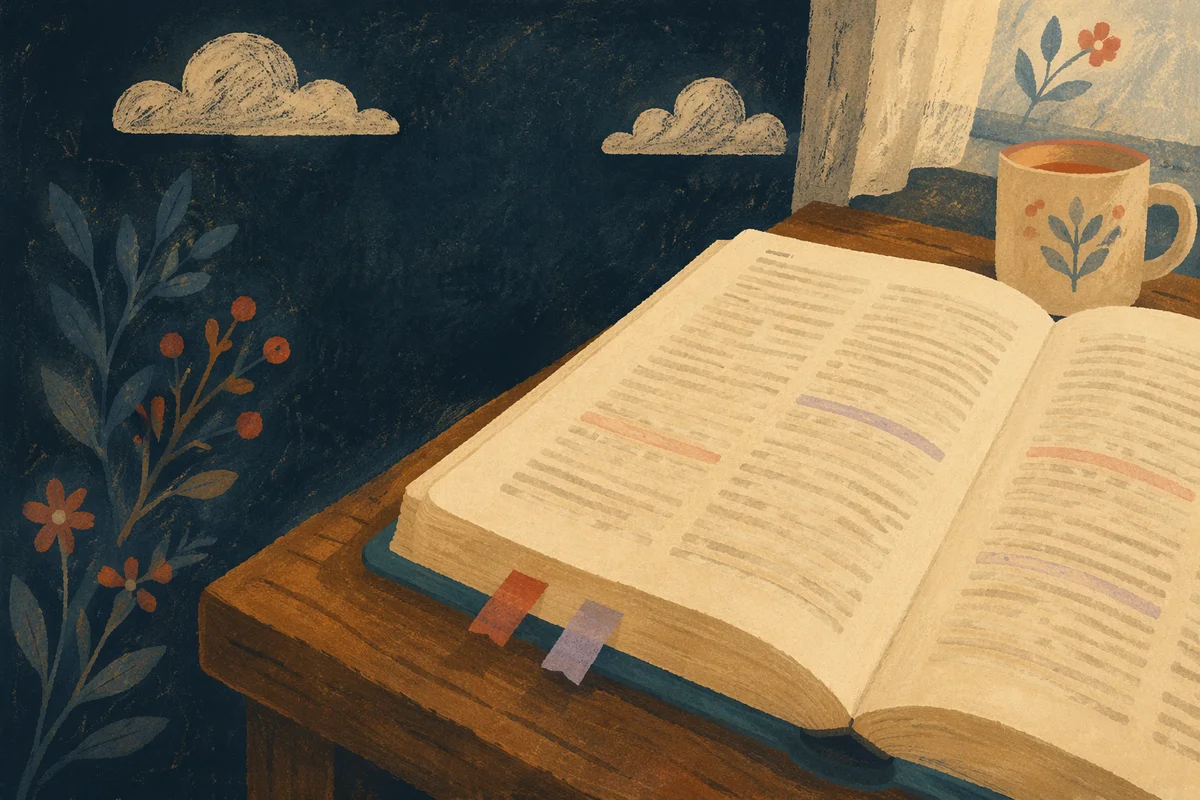 Open Book with Highlighted Pages