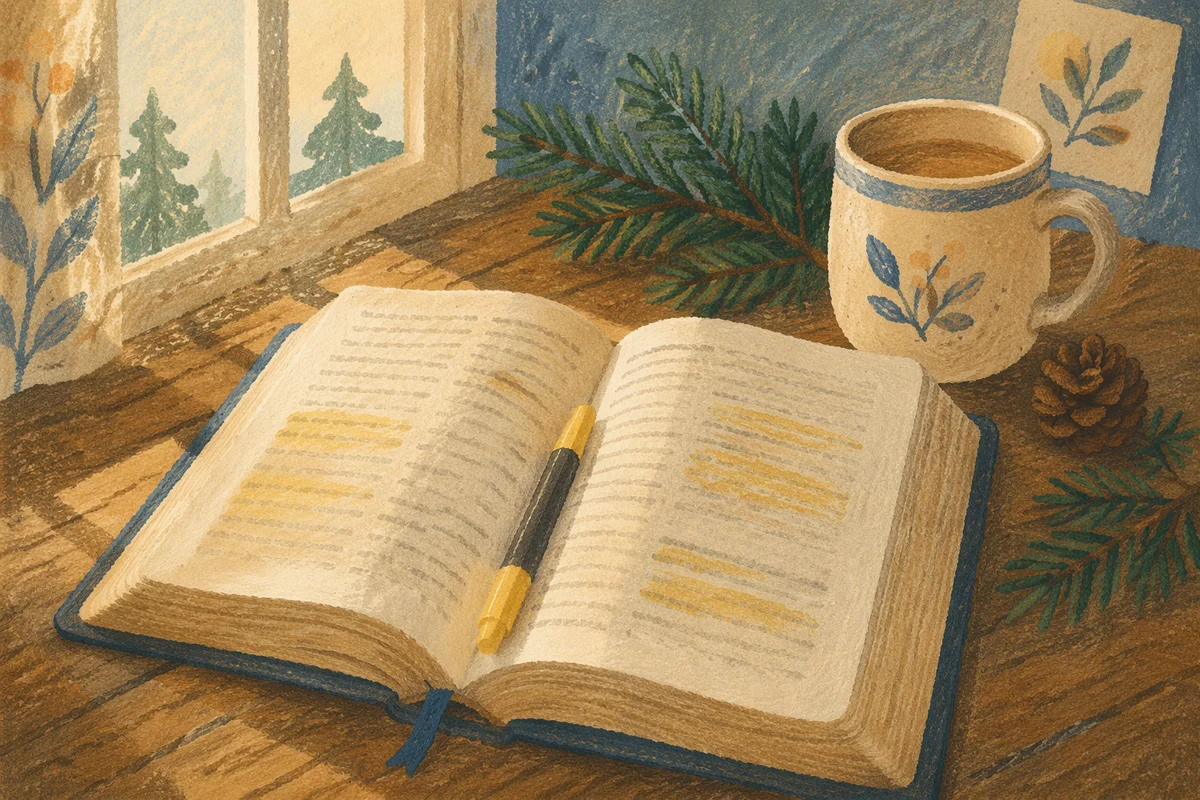 Highlighted Bible Passages with Evergreen Accent