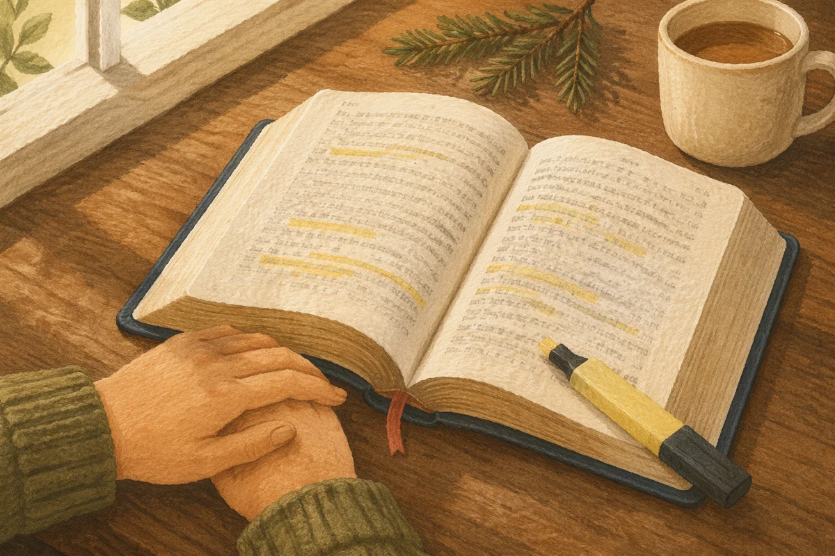 Highlighted Bible Passages with Evergreen Accent