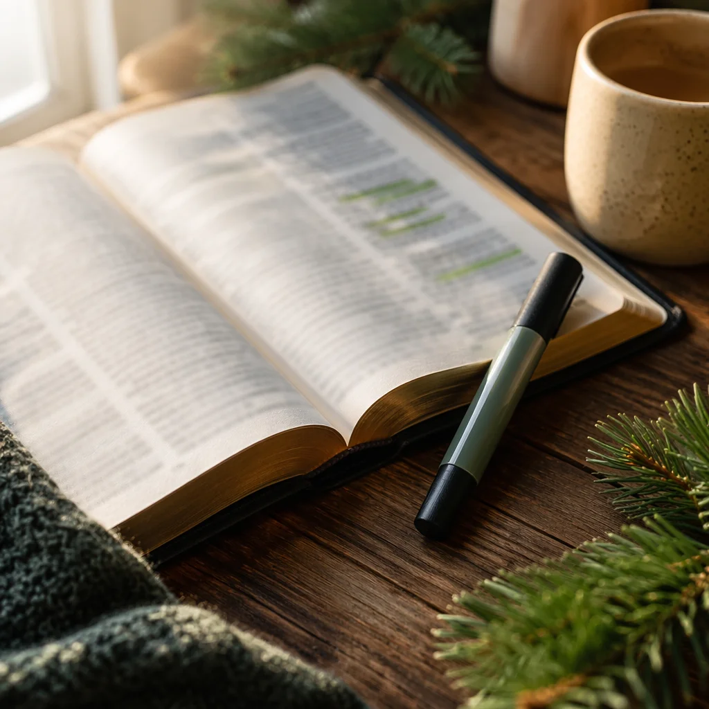 Highlighted Bible Study With Evergreen Devotion