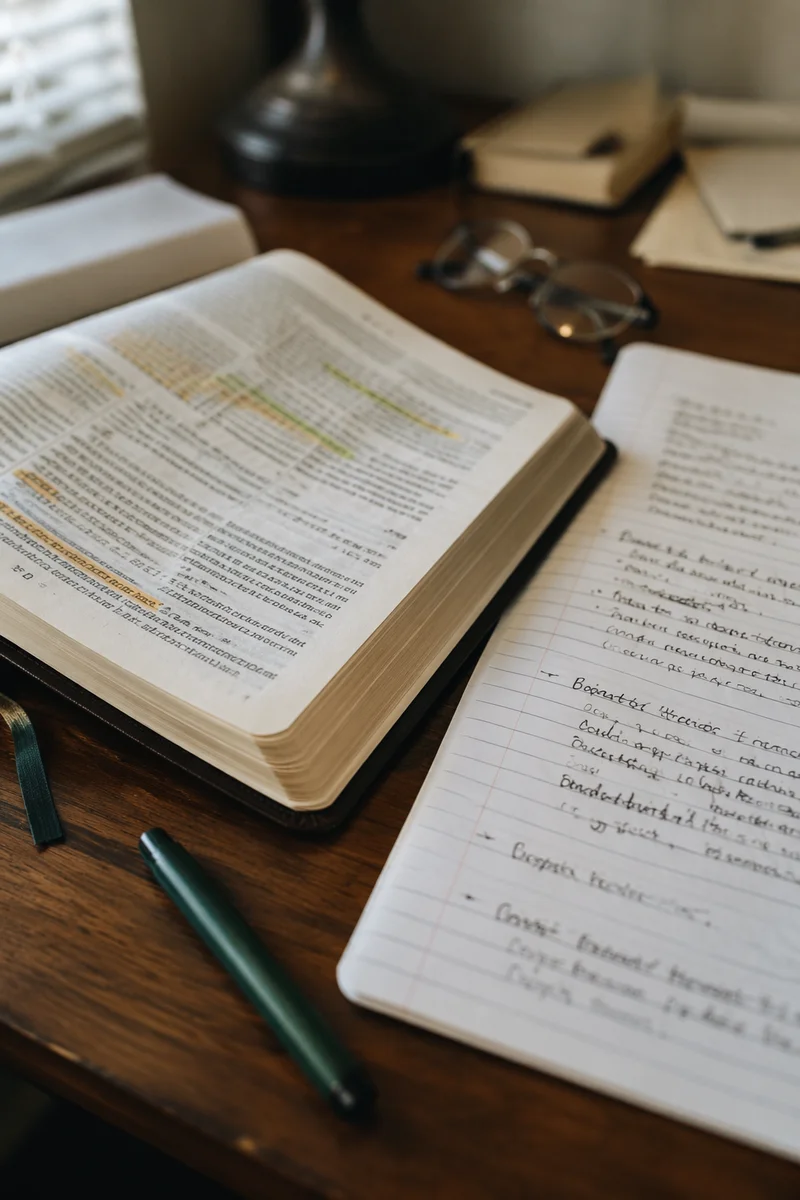Highlighted Bible Passages with Evergreen Marker