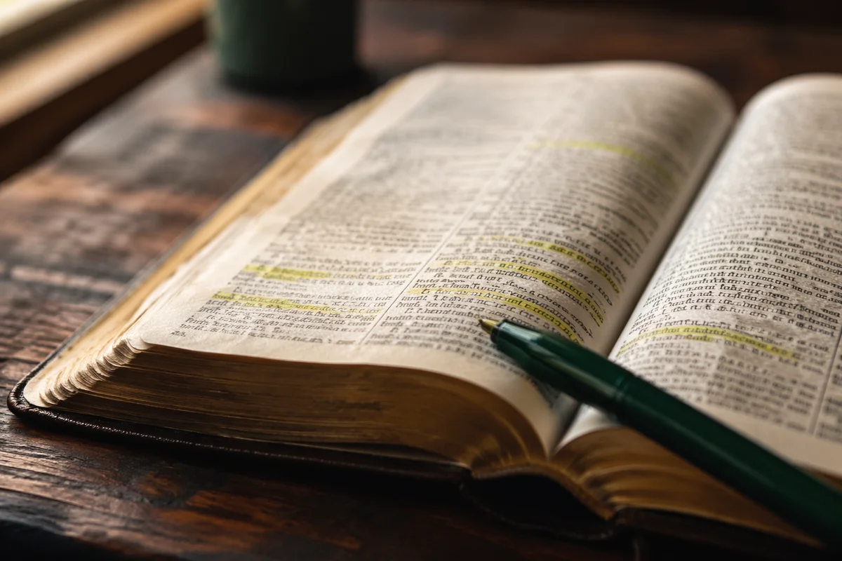 Highlighted Bible Passages with Evergreen Marker