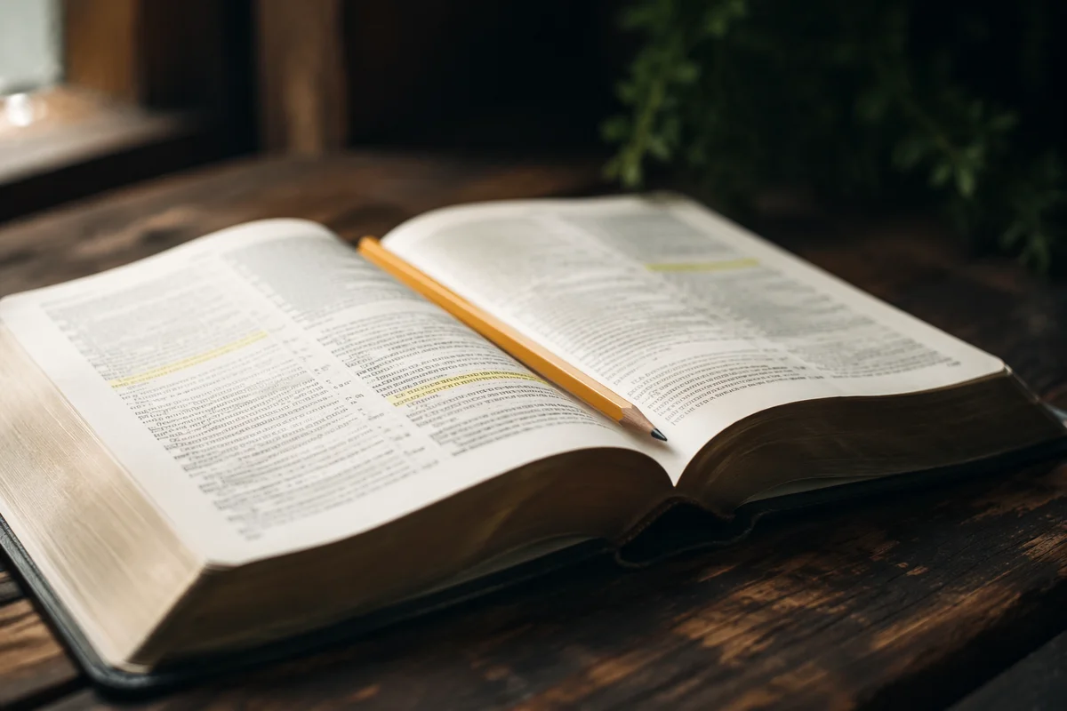 Highlighted Bible Passages with Yellow Marker
