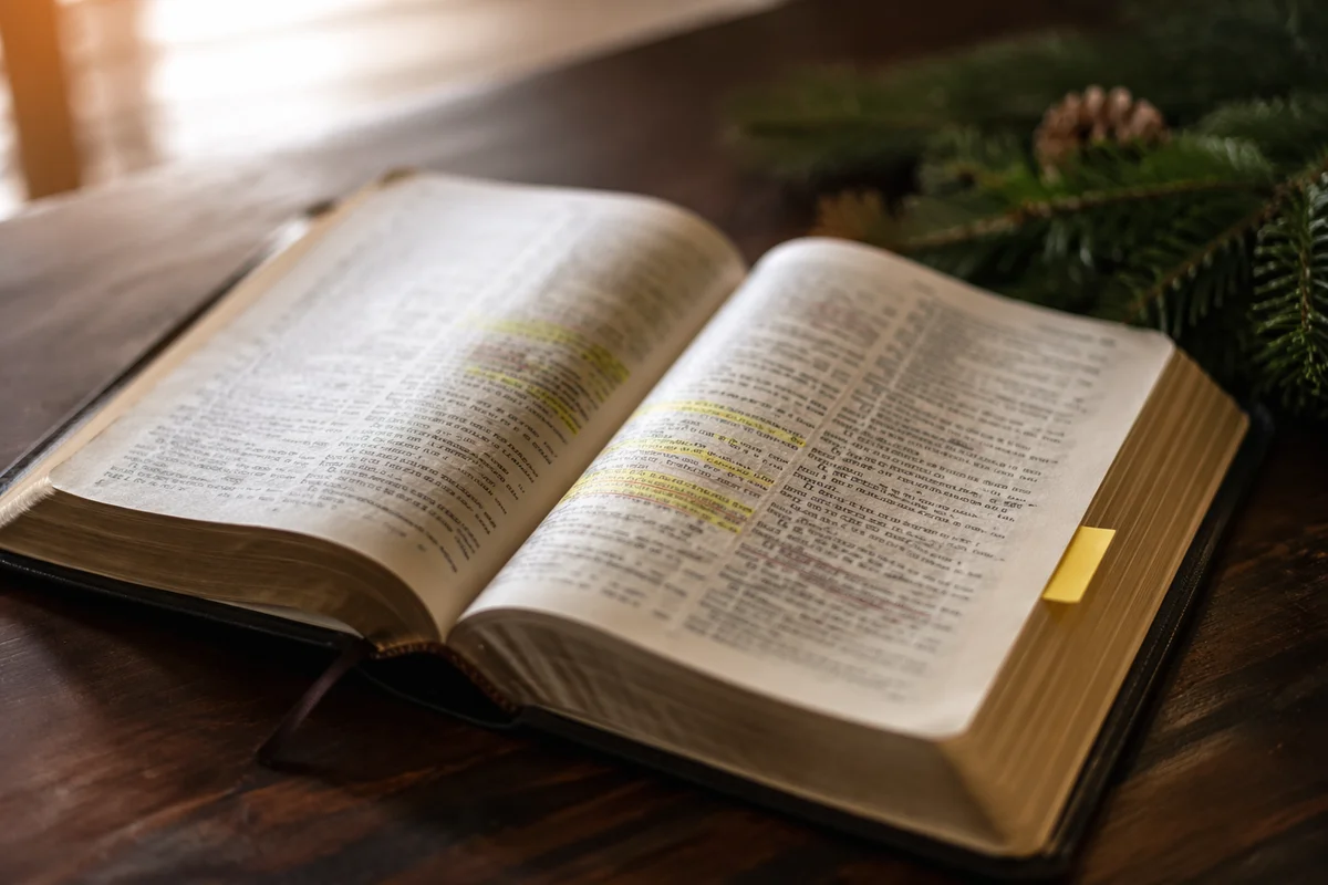 Highlighted Bible Passages with Evergreen Accent