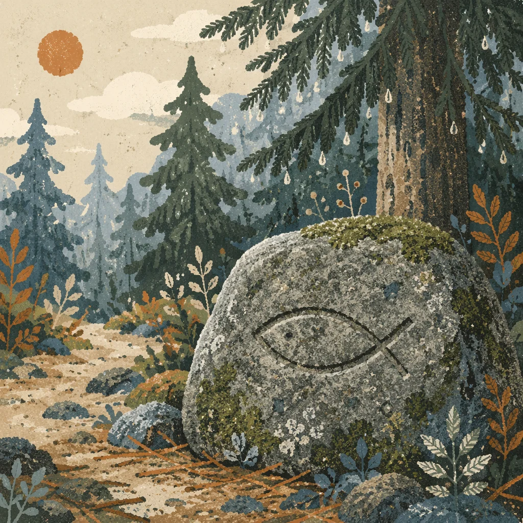 Ancient Ichthys Stone by Evergreen Path