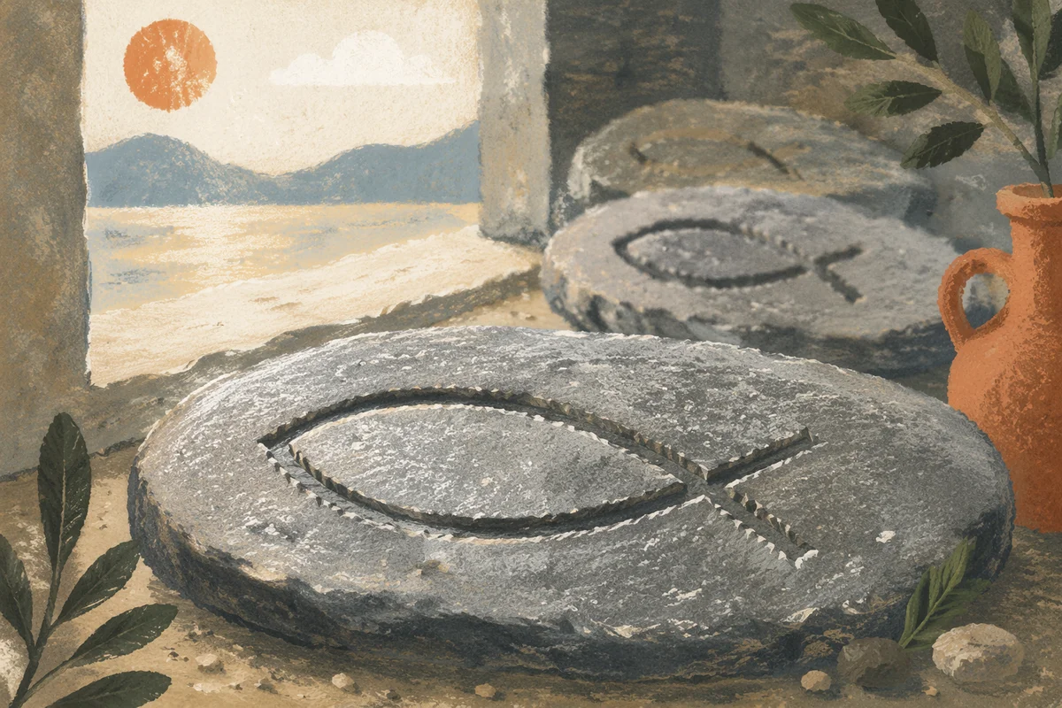 Ichthys Fish Symbol Carved in Stone