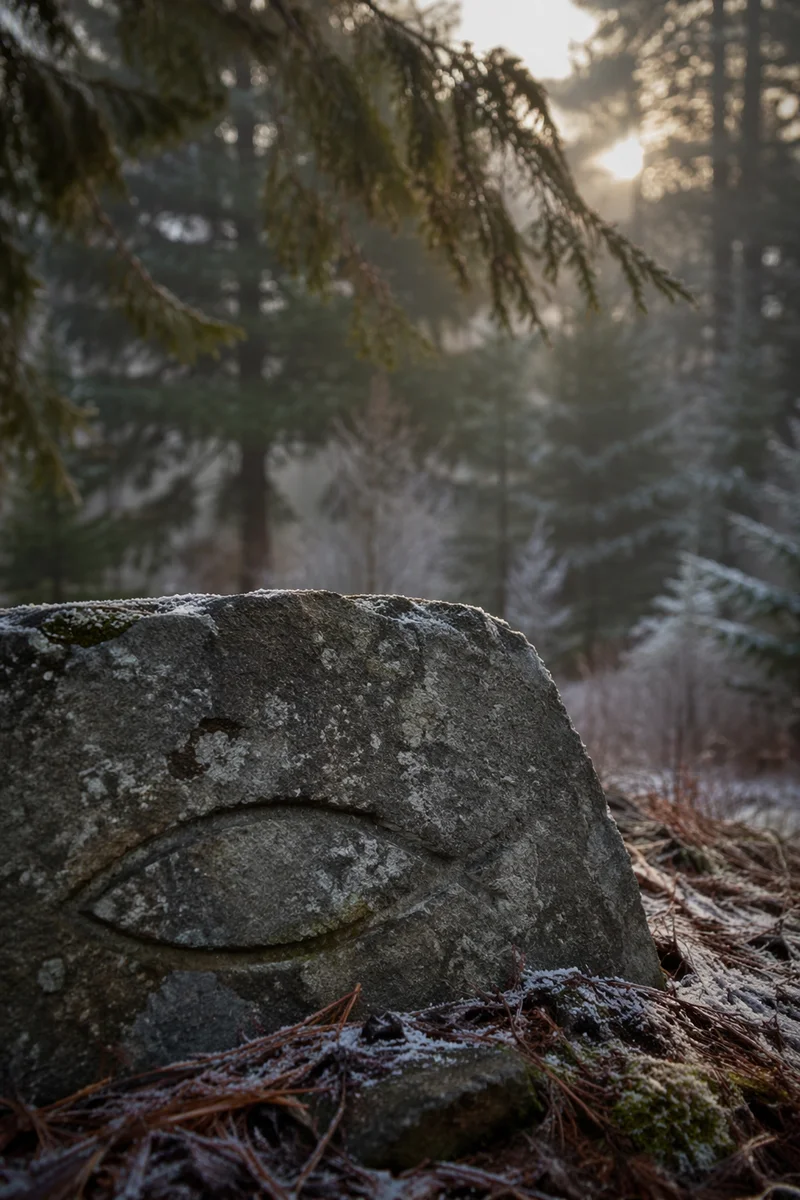 Weathered Stone Ichthys in Evergreen Grove